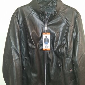 Vince Camuto Sleek Black Faux Leather Jacket